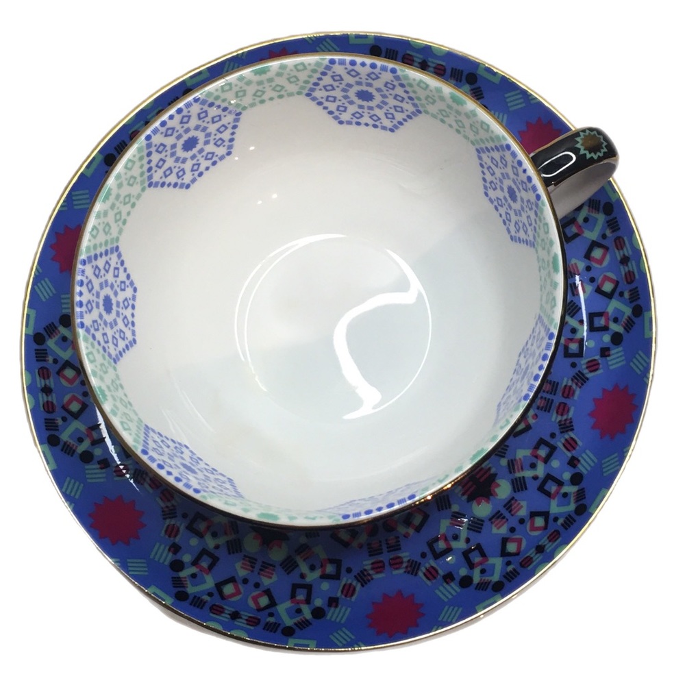 T2 cup and saucer. Aqua Moroccan Tealeidoscope. So pretty and lightweight - Picture 2 of 11